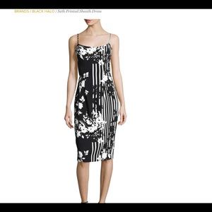 Black Halo - satin print dress